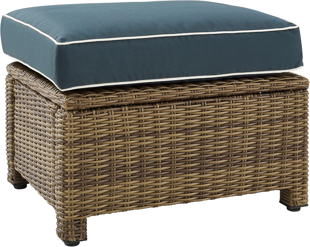 Crosley Furniture Bradenton Wicker Outdoor Ottoman Foot Rest for Patio, Deck,...