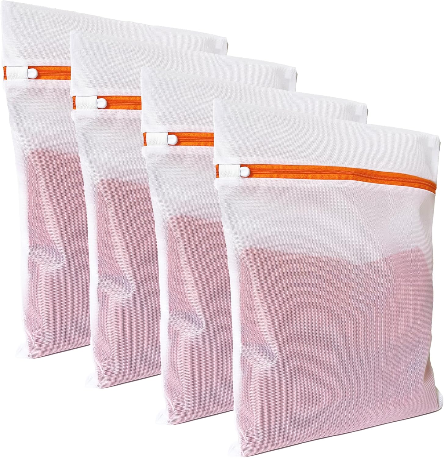 4 Pack Mesh Laundry Bags for Delicates 12inx16in (30cmx40cm), Dryer Safe, Breathable Fine Net, Sturdy Anti-Rust Zipper, Mesh Laundry Bags for Lingerie, Bra, Underwear, Sneakers, Socks, Laundry Club™
