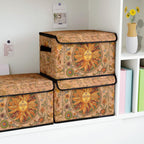 Stackable Clothes Storage Bins with Lids,Closet Organizers Fabric Box for Home and Office,Blanket Clothes Organizers,Under Bed Storage Containers 3 Pack(Sun).