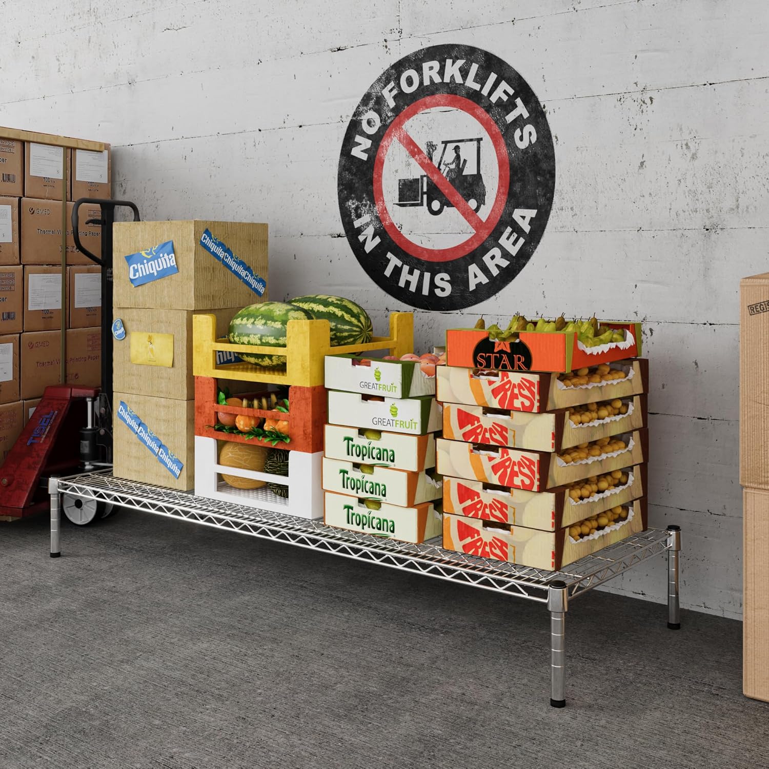 21" Deep x 60" Wide x 8" Height Wire Shelving Kit | 1-Tier | NSF Commercial Storage Rack Unit