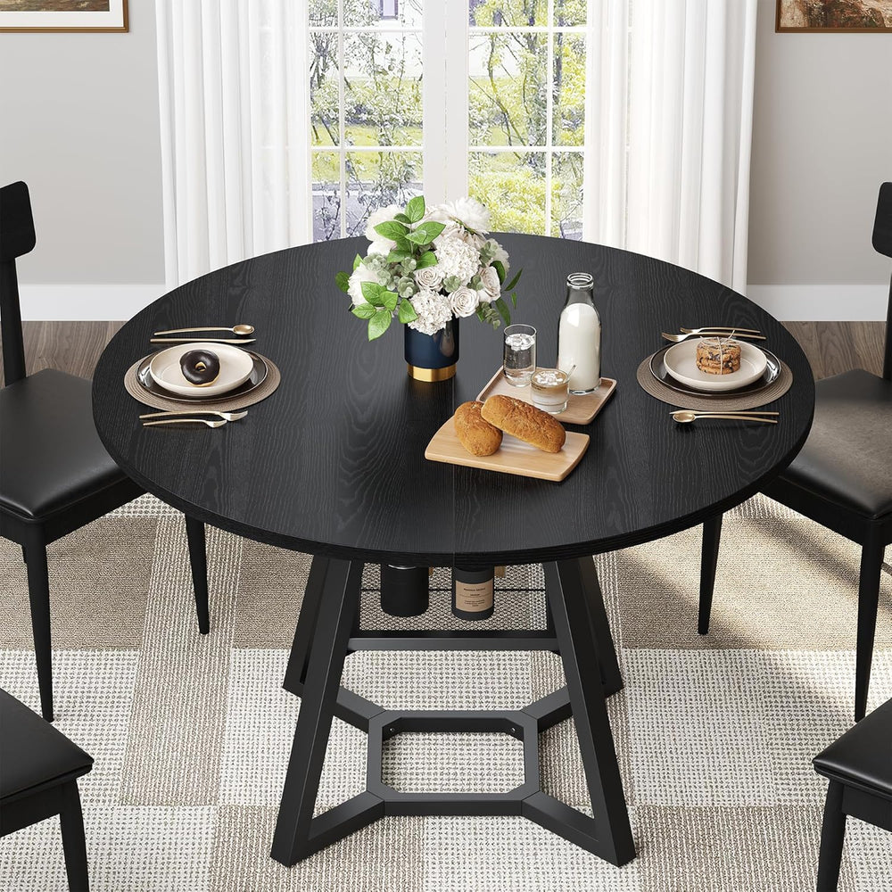 knoworld Round Dining Table for 4, Kitchen Tables Dining Room Circle Dinner T...