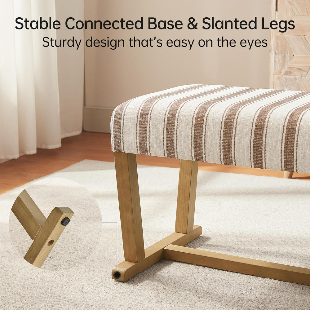 VKNOW 41" Upholstered Entryway Bench, End of Bed Bench with Cushion and ...