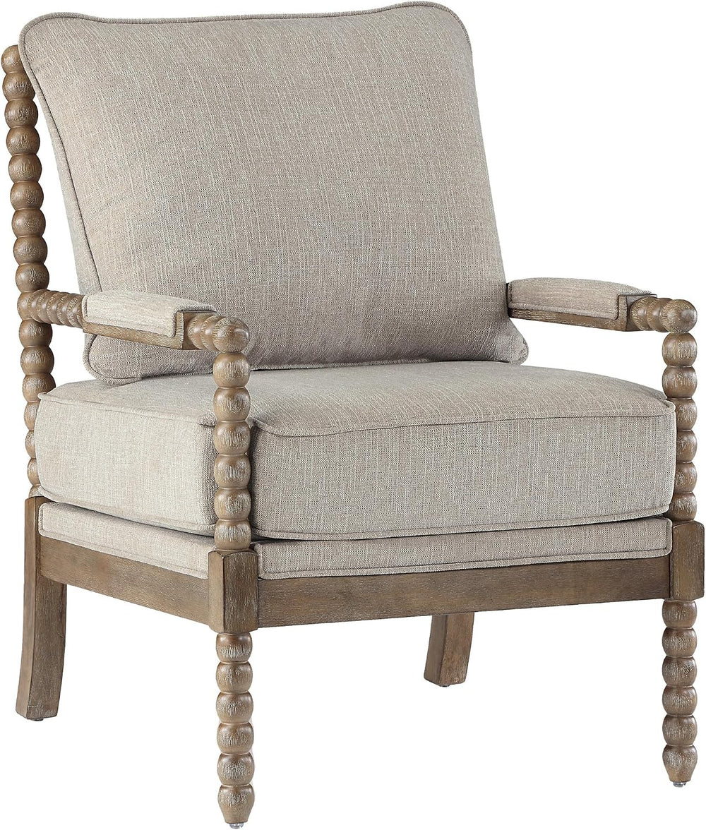 DUHOME Linen Fabric Spindle Accent Chair with Wood Frame,Modern Accent Chairs...