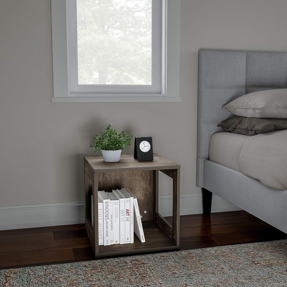 Lavish Home Side Table with Storage - Set of 2 Minimalist Modern Nightstand o...