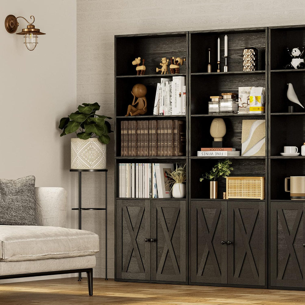IRONCK Industrial Bookshelves and Bookcases with Doors Floor Standing 6 Shelf...
