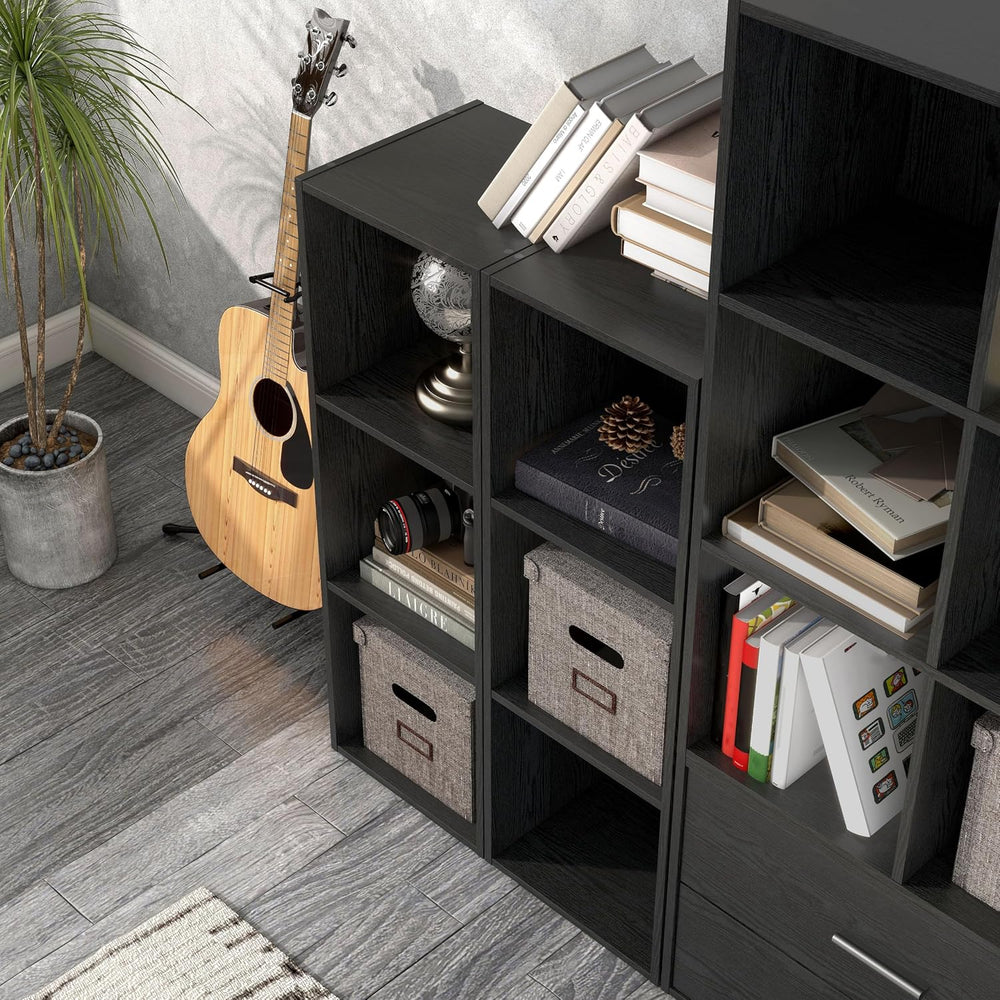 Homes: Inside + Out Apexa 3-Cube Storage Organizer Shelves, Stackable Wood Bo...