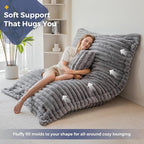 MAXYOYO Giant Bean Bag Chair with Pillow, 3 in 1 Convertible Bean Bag Chair for Adults with Removable Cover, Floor Cushion Stuffed Floor Lounger for Living Room Bedroom, Grey