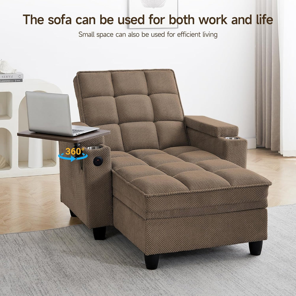 41.7" Oversized Living Room Chair, Convertible Chaise Lounge Chair Indoo...