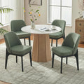 VKNOW Wooden Dining Chairs Set of 4, Upholstered Dining Room Chairs with Rubberwood Legs and Padded Seats, Kitchen Chairs for Restaurant Kitchen Living Room, Green