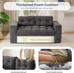 MAXYOYO 63" Loveseat Sofa Couch for Small Spaces, Upholstered Boneless Cloud Couch for Apartment Bedroom, 2-Seater Love Seat Floor Modern Sofa with Pillows, No Assembly Required, Dark Grey