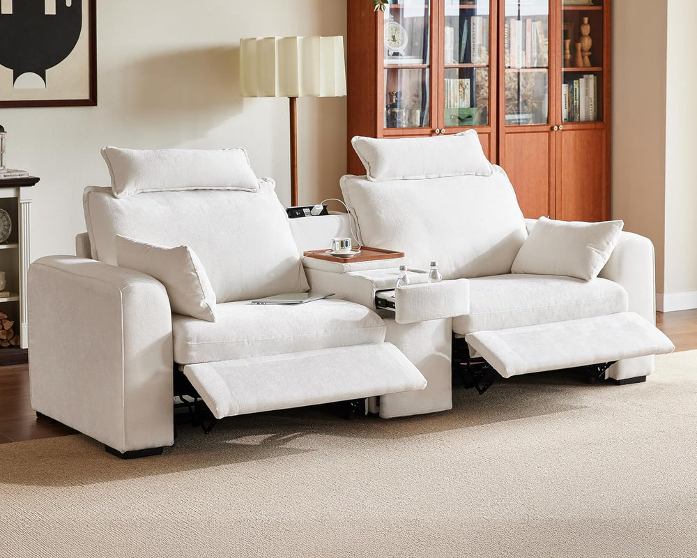 103" Modular Power Reclining Sectional 2 Seater Loveseat Sofa, Chenille ...