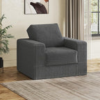 WLIVE Compact Bean Bag Chair, Single Foam Couch Chair, for Dorm Bedroom Kids Playroom, Teen Adult, Gray
