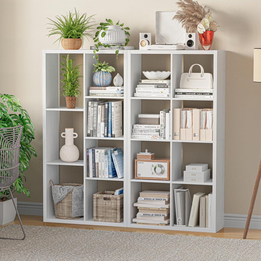 Cube Storage Organizer Bookcase, Decorative 11 inch Open Back Cubical Shelf w...