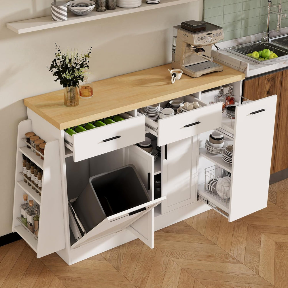 Multi-Functional Kitchen Sideboard & Storage Cabinet with Sliding Doors, ...