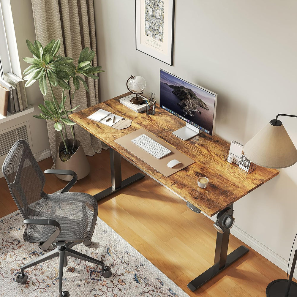 Agilestic 48*24 Inch Height Adjustable Electric Standing Desk, Rustic Brown