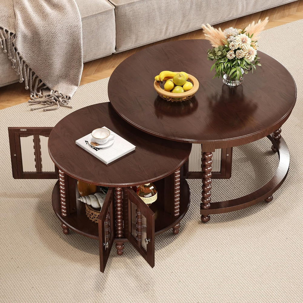 32" Vintage Designed Stacking Nesting Tables, Set of Nesting Tables with...