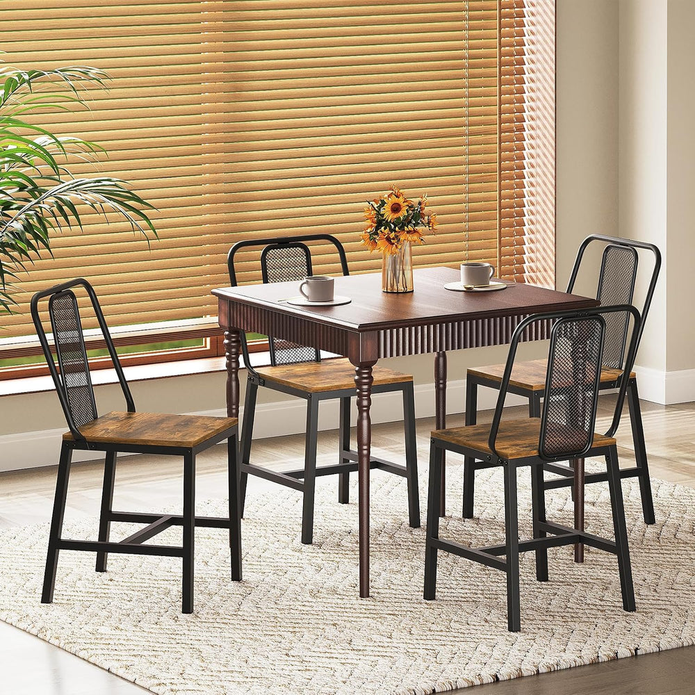 YATINEY Dining Chairs Set of 4, Farmhouse Kitchen Room Chairs, Rustic | Indus...