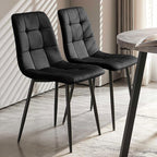 NORDICANA Black Dining Chairs Set of 4, Modern Kitchen & Dining Room Chairs for 4, Upholstered Velvet Cushion Seat and Metal Legs (4 Black Chairs)
