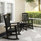 NAVINE Outdoor Rocking Chairs Set of 2, Oversized High Back Patio Rocking Chairs, All Weather Porch Rocking Chairs for Outside. Black