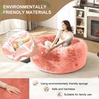 Bean Bag Chair for Adults Soft Comfy Bean Bag for Adults, Cozy Reading Chair, Large Round Bean Bag Couch, Versatile Living Room & Bedroom Chairs (Pink, 4FT)