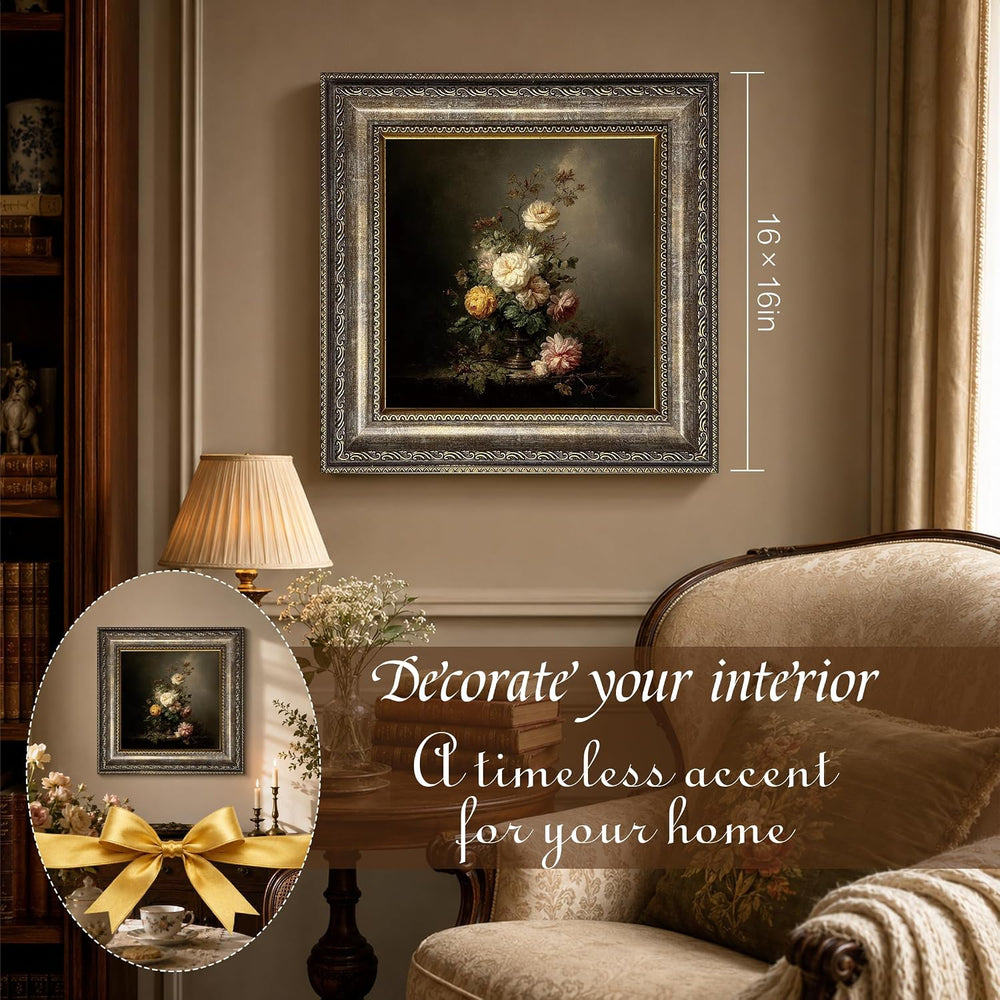 Vintage Still Life Flowers Bouquet Vase Advanced Classic Room Wall Art
