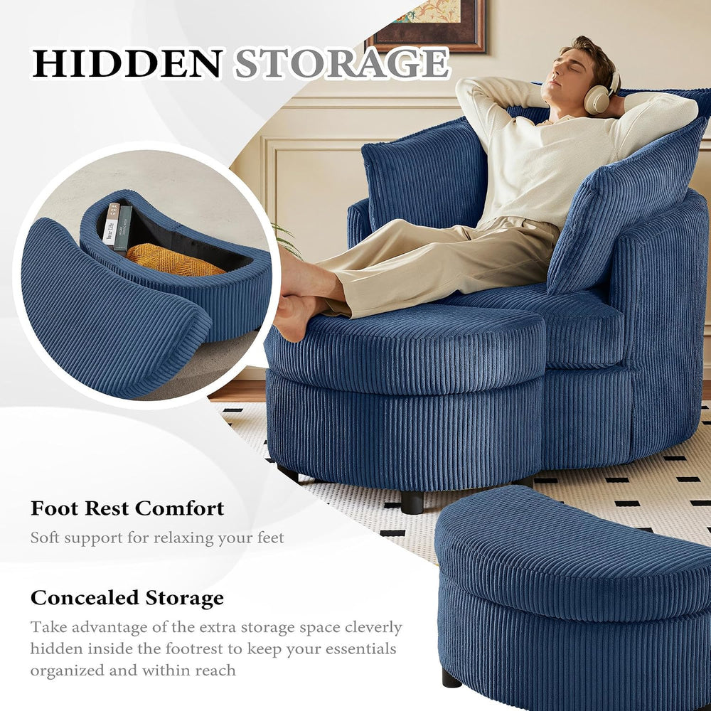 Vanity Accent Chair Swivel Living Room Chairs Curve Back Reading Chair with A...
