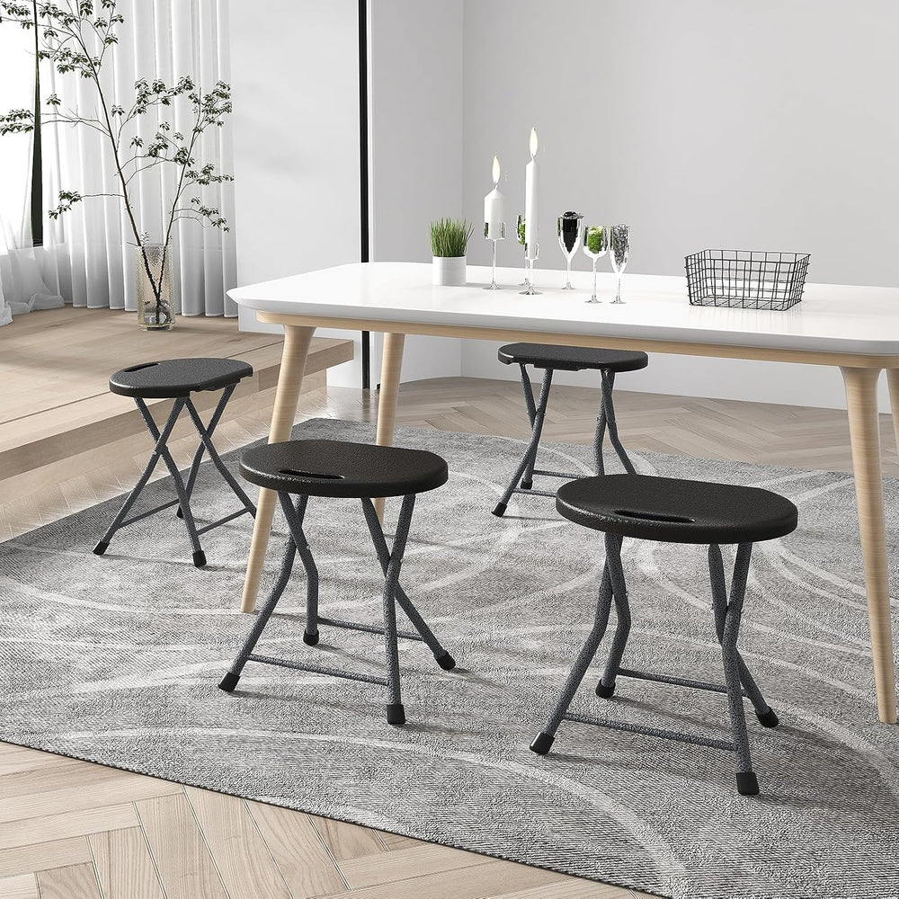 Giantex Folding Stool Set of 2, 18” Height Foldable Bar Stools, Portable Fold...