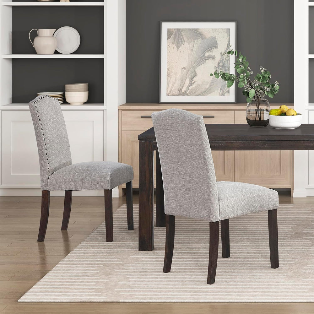 Lexicon Upholstered Dining Chairs Set of 2 - Soft Durable Fabric Armless Arch...