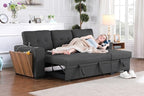 Devion Furniture Garisa 4-in-1 Convertible L Shaped Couch with Pull Out Bed and Storage, Sectional Sleeper Sofa with Reversible Chaise for Living Room, Apartment, Bedroom, Office