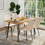 Dining Chairs Set of 4, Modern Kitchen Dining Room Chairs, Ergonomic Velvet Dining Chair Upholstered Cushion Seat and Sturdy Metal Legs (Cream)