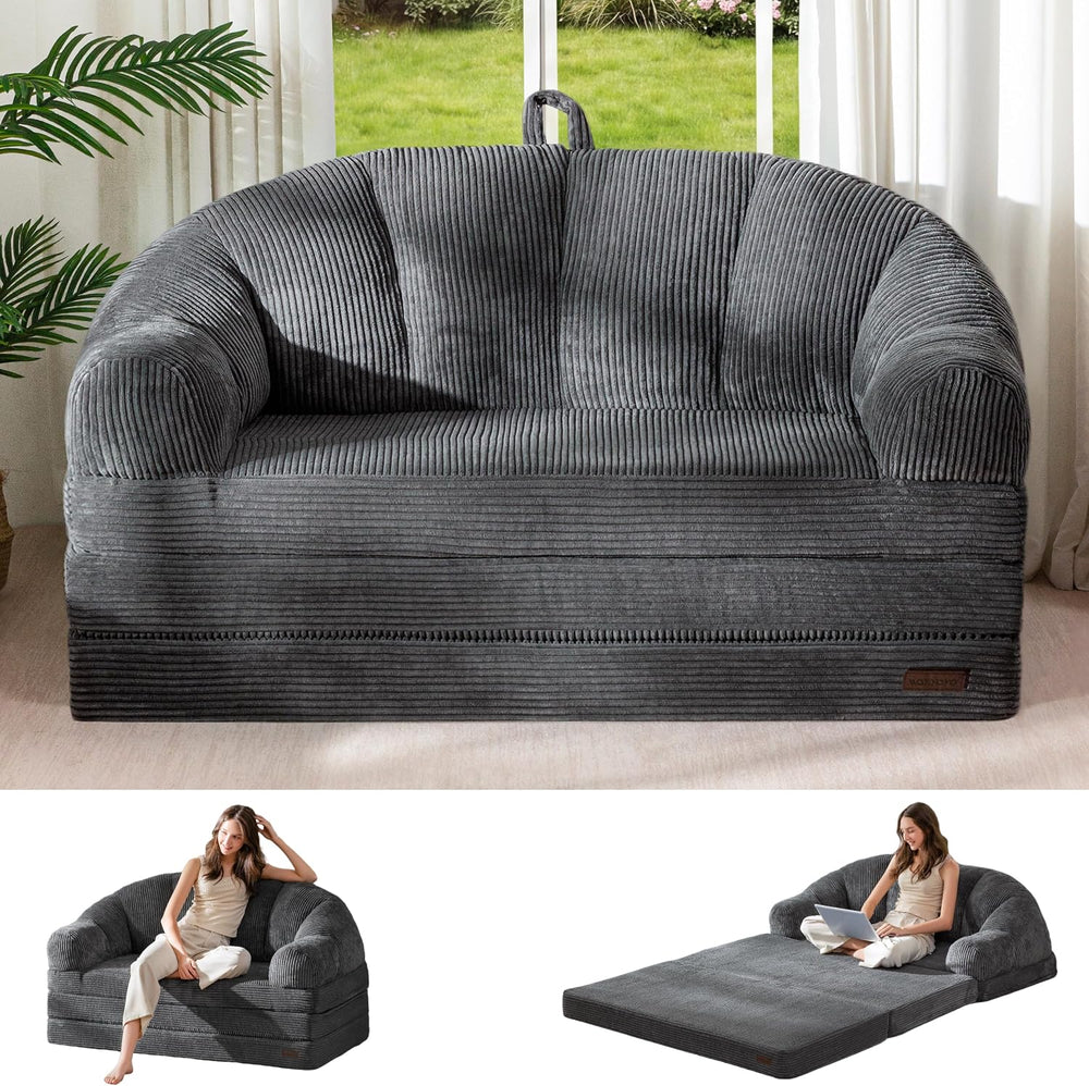 MAXYOYO Folding Sofa Bed with Backrest, Fold Out Couch with Handle | 2 in 1 C...