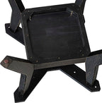 F58-11-TP - Kitchen Table with Acacia Wood Round Tabletop, Sand Blasted Black Finish