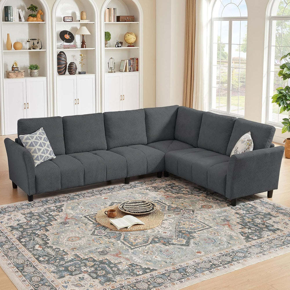 102" Convertible Sectional Sofa Couch, L Shaped Couch with Back Cushions...