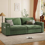 Hanherry 89" Sofa for Living Room, Modern Comfy Couch with Medium Firm Seat Cushion, Removable Cover,Wide Armrest,USB/Type-C Port,Chenille Fabric Couches for Small Space,Apartment