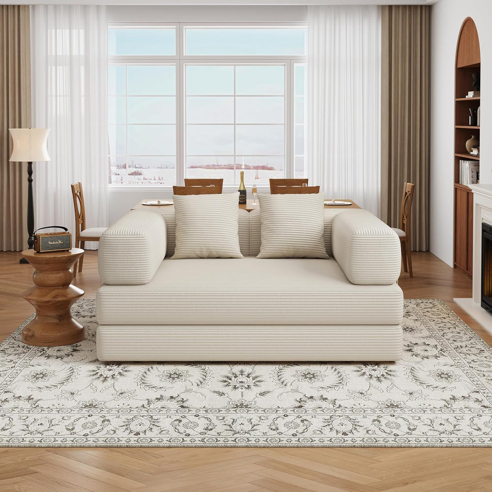 BSHOMGI 4 in 1 Convertible Sofas Couches, Modern Corduroy Futon Bed, Modular ...
