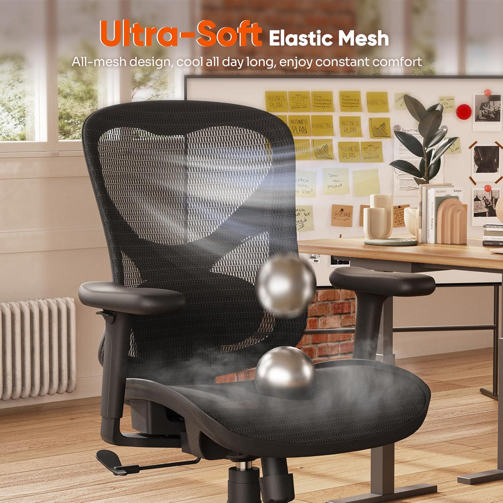 GABRYLLY Ergonomic Office Chair for Company and Home, Mid Back Desk Chair wit...