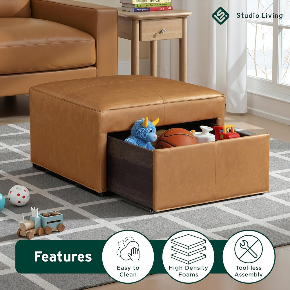 Studio Living® Harrison 29.1" Storage Ottoman, Large Removable Storage D...