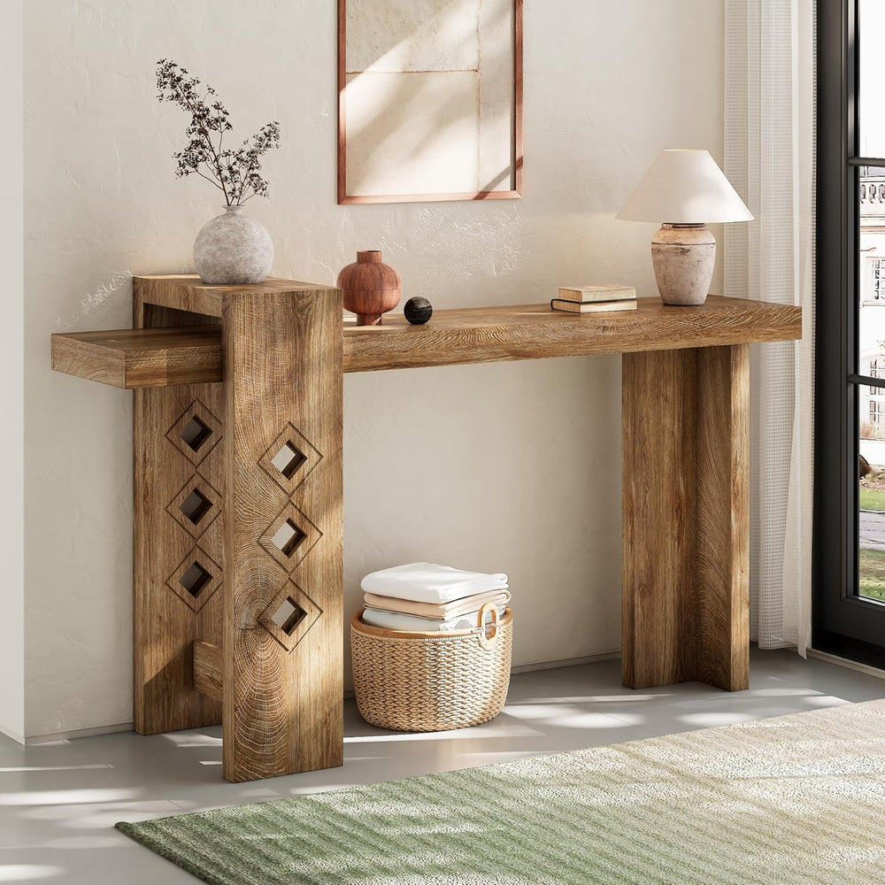 S.E.C.D Modern Console Table for Entryway, 63-Inch Floating Visual Entrance S...
