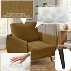 37.5” Oversized Accent Chair for Living Room, Chenille Armchair for Living Room