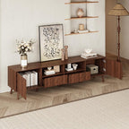 Merax 78" TV Stand for TVs Up to 85", Modern Entertainment Center with 2 Doors, 2 Drawers, and Open Shelves, Media Console with Unique Mosaic Front Design for Living Room