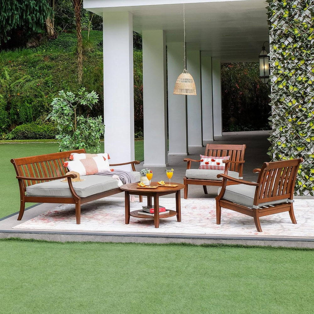 Cambridge Casual Solid Wood Como Daybed, 3-Seater Patio Sofa Bed with Removab...