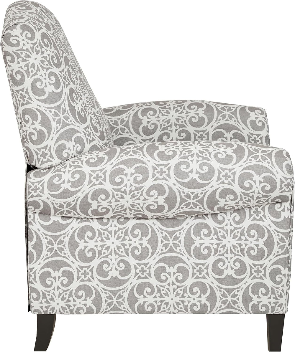 Madison Park Kirby Recliner Chair - Solid Wood, Plywood, Rolled Back Button T...