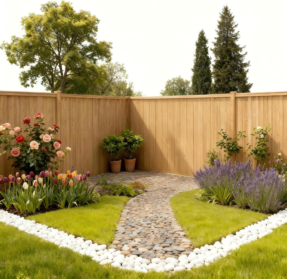JAXPETY 6ft Dog-Ear Fence Picket 5.9 x 0.5in Fir Wood Fence Boards 15-Pack