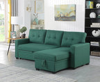 Devion Furniture Garisa 4-in-1 Convertible L Shaped Couch with Pull Out Bed and Storage, Sectional Sleeper Sofa with Reversible Chaise for Living Room, Apartment, Bedroom, Office