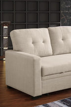 Devion Furniture Garisa 4-in-1 Convertible L Shaped Couch with Pull Out Bed and Storage, Sectional Sleeper Sofa with Reversible Chaise for Living Room, Apartment, Bedroom, Office