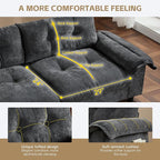 Ball & Cast Modular L Shaped Sectional Sofa W/Movable Storage Ottoman&Dual-Port Charging,4 Seater Chenille Upholstered Couch W/Side Storage Pockets&Cup Holder,for Living Room,Apartment,Dark Gray,104"