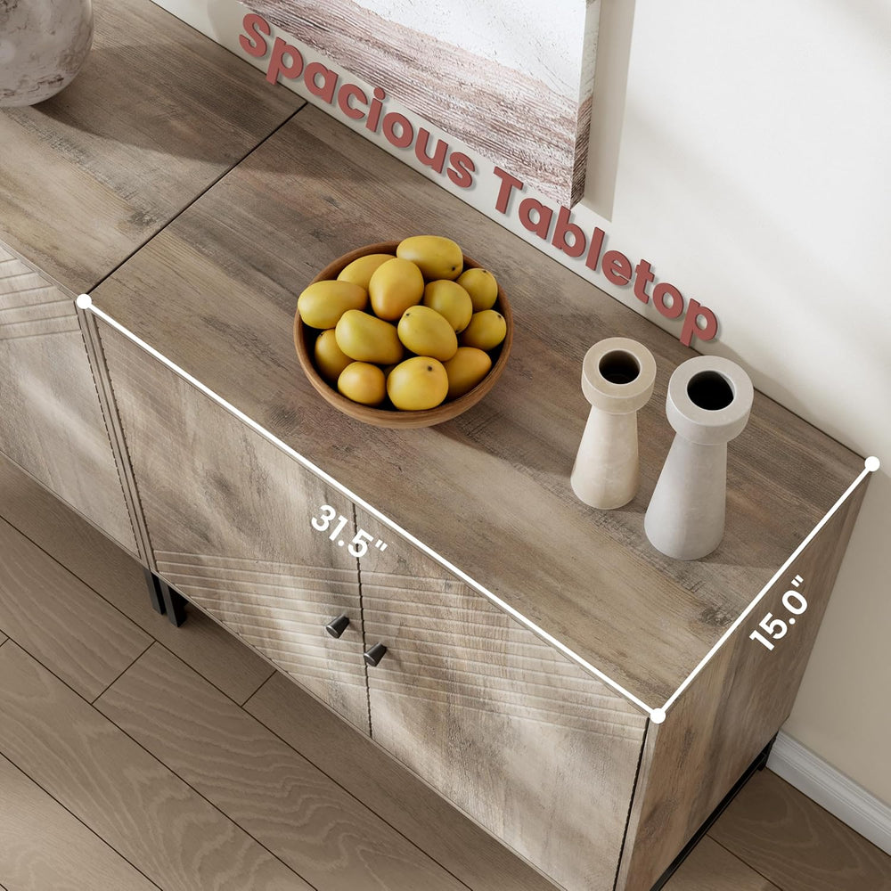 Storage Cabinet with Doors and Adjustable Shelf, Sideboard Buffet Cabinet wit...