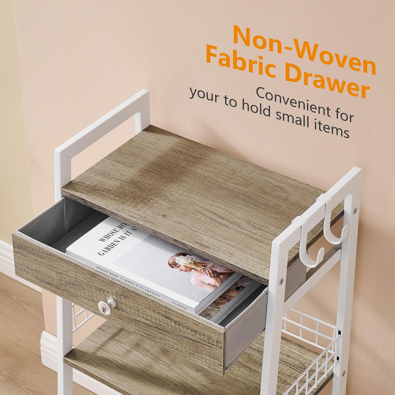 3-Tier Ladder Shelf, Bathroom Stand Organizer Shelf with Holder, Adjustable, Lightweight, Durable, Portable, User-Friendly, Compact, Storage, Drawer