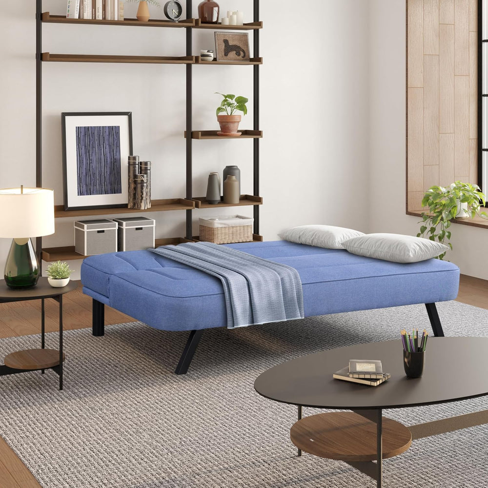 Serta Fairwood 66.1" Convertible Futon Sofa, Short Twin Size, Modern Boh...
