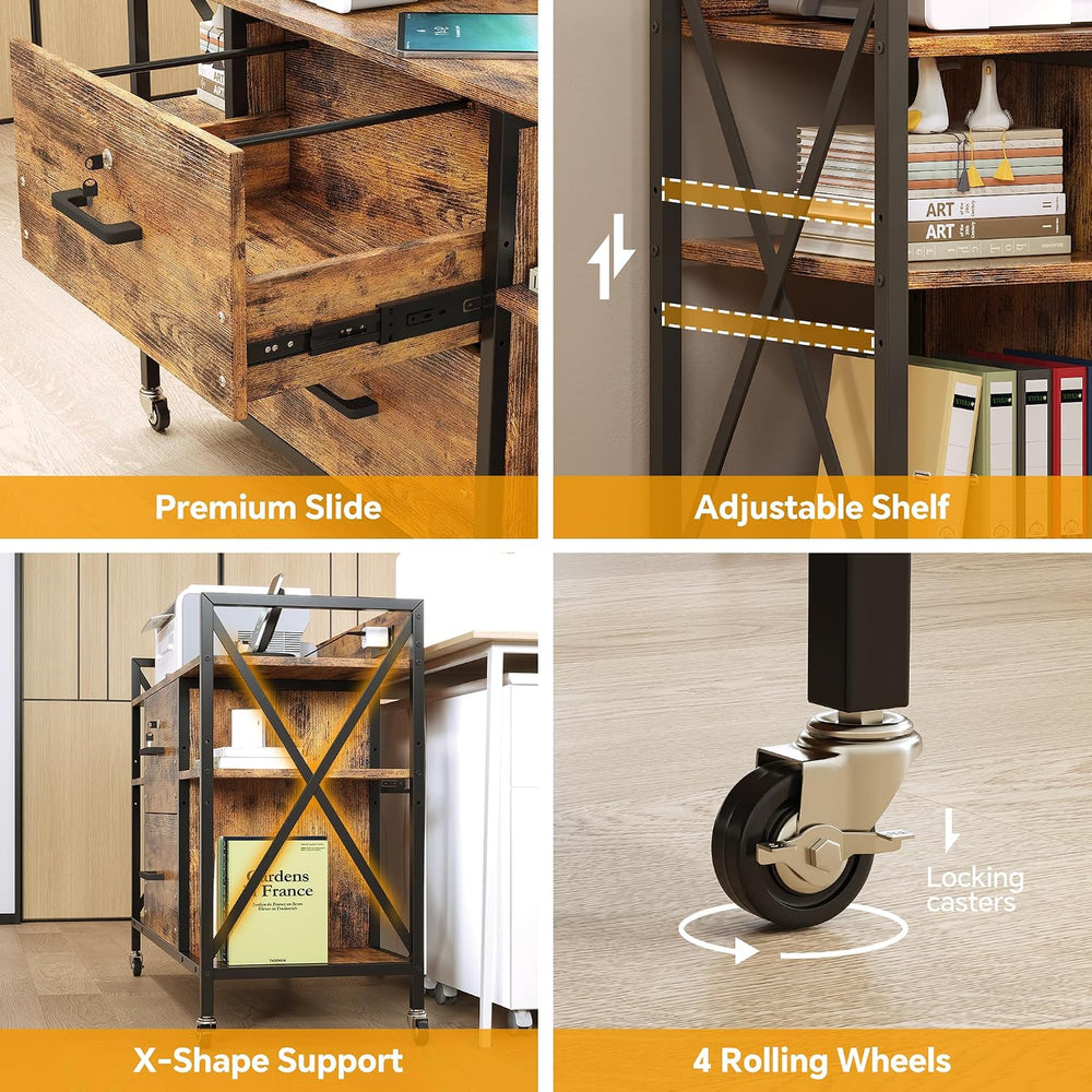 Office File Cabinet, 2 Drawer File Cabinets with Lock, Filing Cabinet with Po...